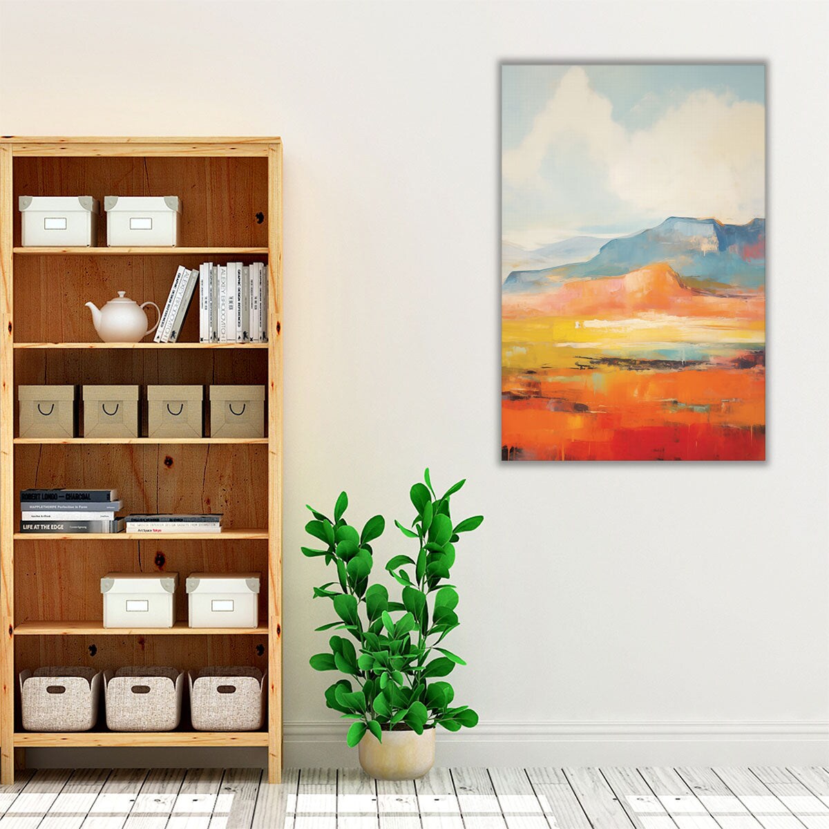 Orange Abstract Mountain Landscape Canvas Art Print – Framed Canvas for Living Room and Bedroom Decor | Alpine Fields product 5