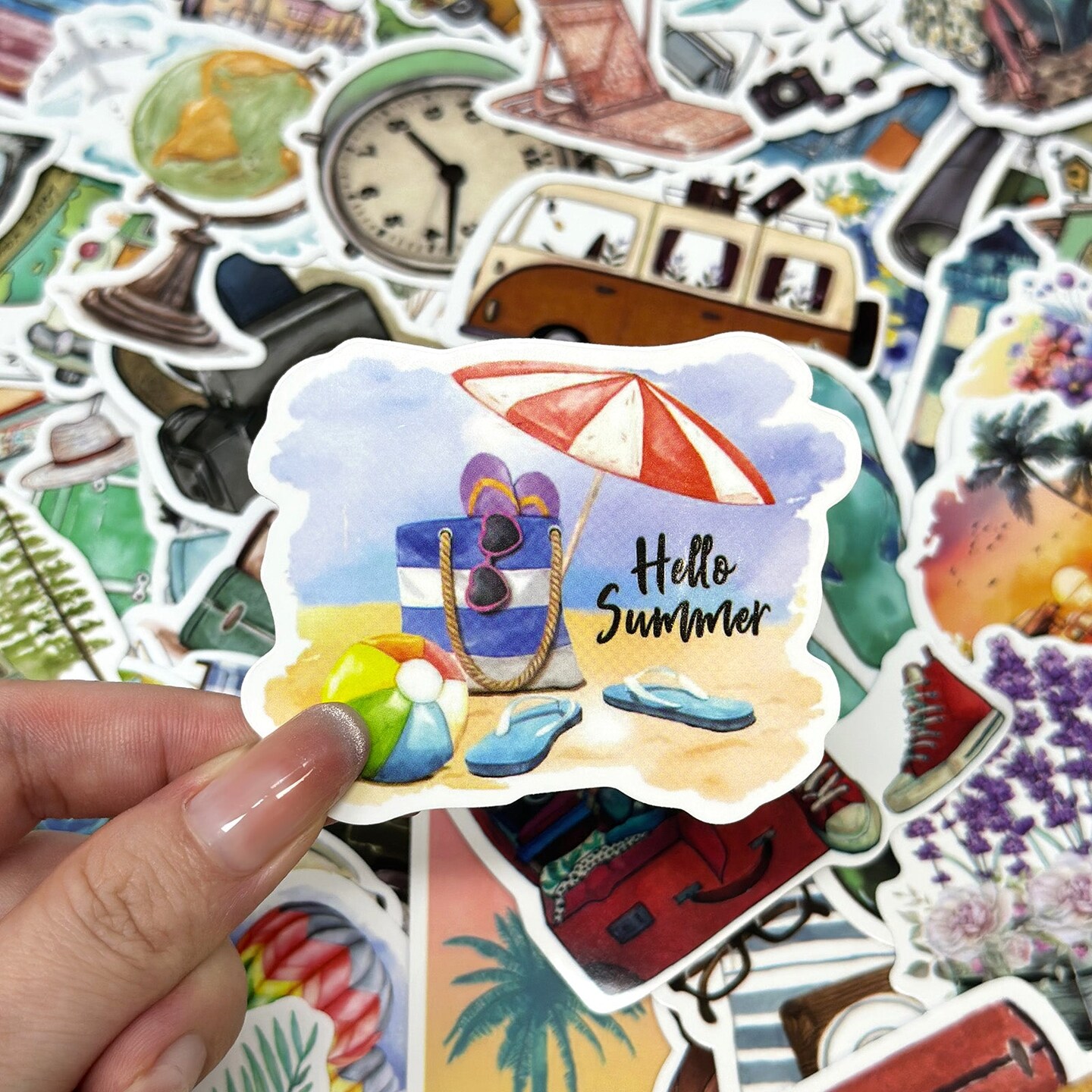 Wrapables Waterproof Vinyl Stickers for Water Bottles, Laptop, Phones, Skateboards, Decals for Teens, 100pcs World Travel