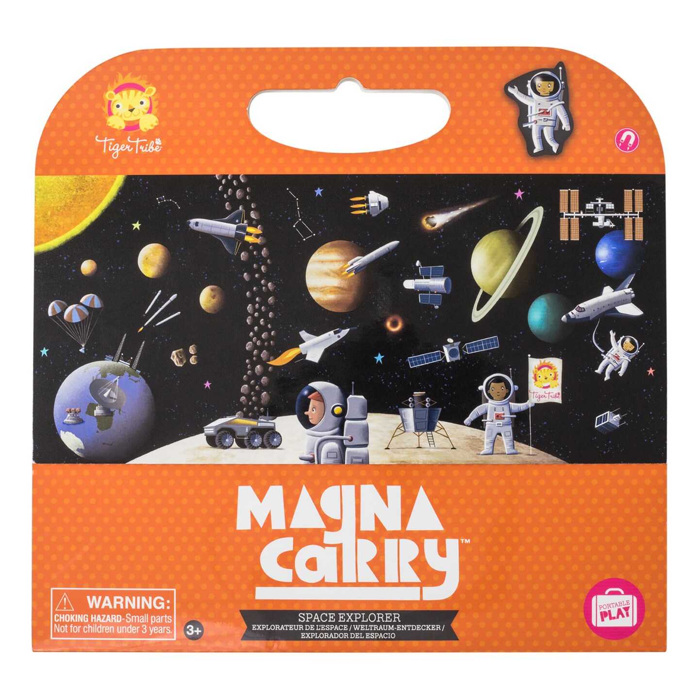 Tiger Tribe: Magna Carry - Space Explorer - Fold Out Magnetic Play Scene, Create Solar System Scenes, Astronaut &#x26; Space Magnets, Portable, Kids Age 3+