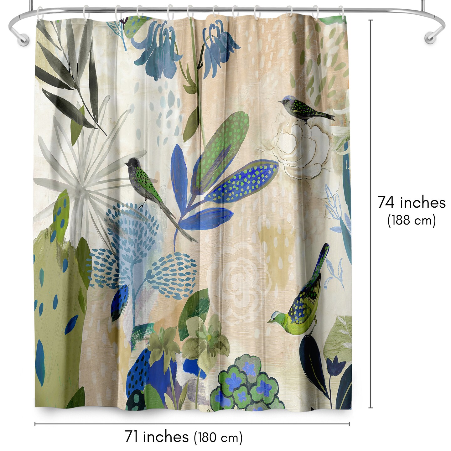 Floral Shower Curtain Where the Passion Flower Grows by PI Creative Art