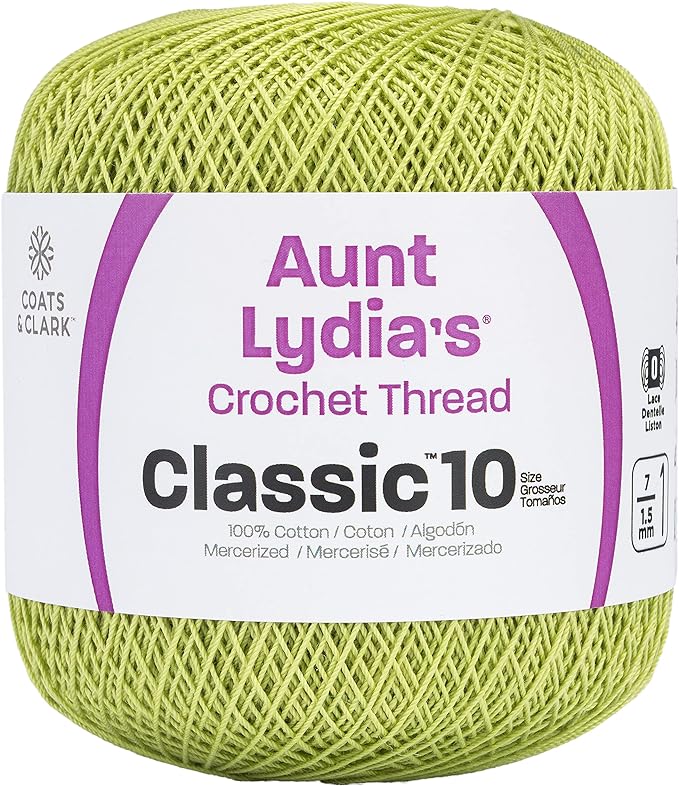 Coats & Clark Aunt Lydia's Crochet Thread Cotton Classic 10-6 Skein Assortment (Brights)