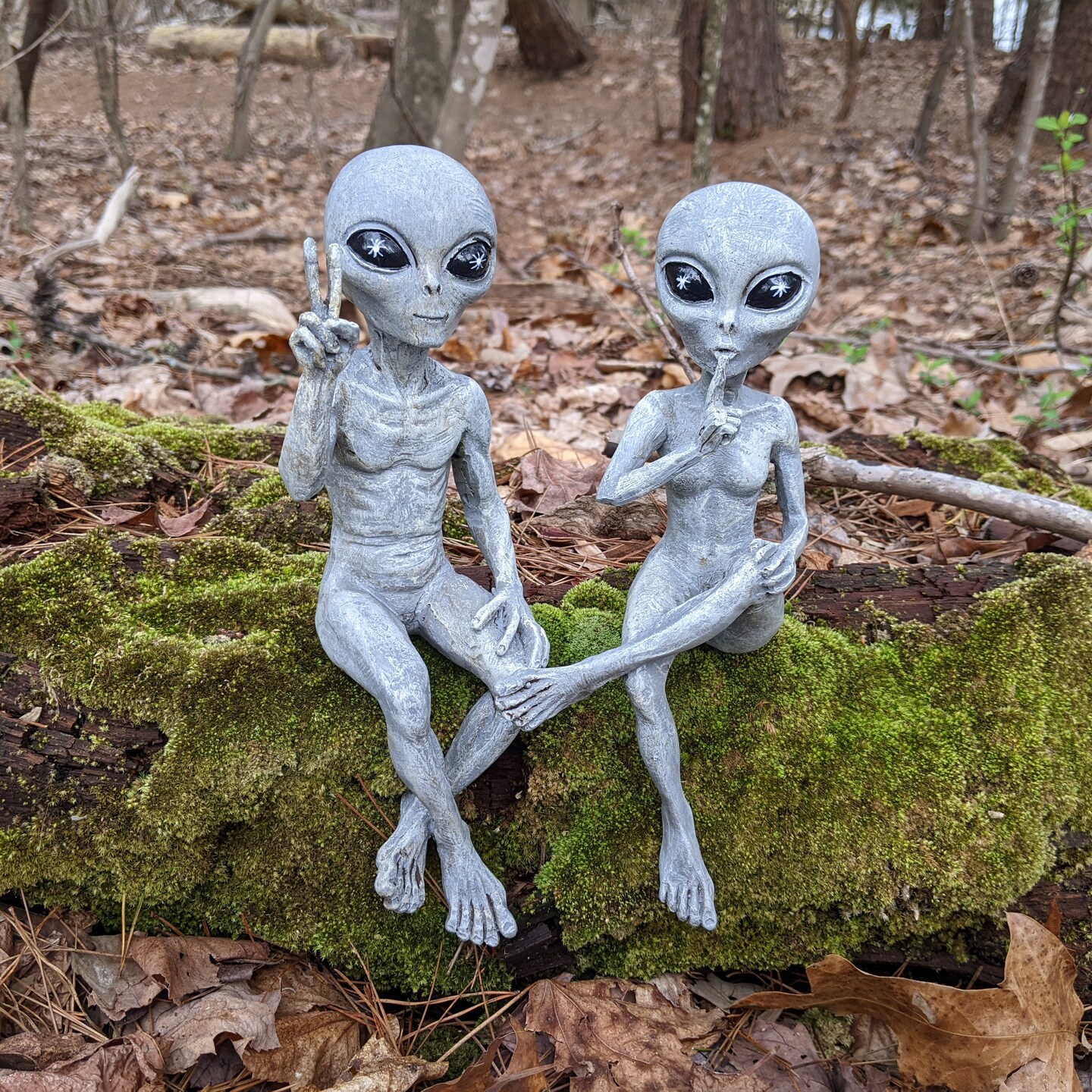 Alien Invasion Ledge Loungers “Peace and Quiet” 10″ H UFO