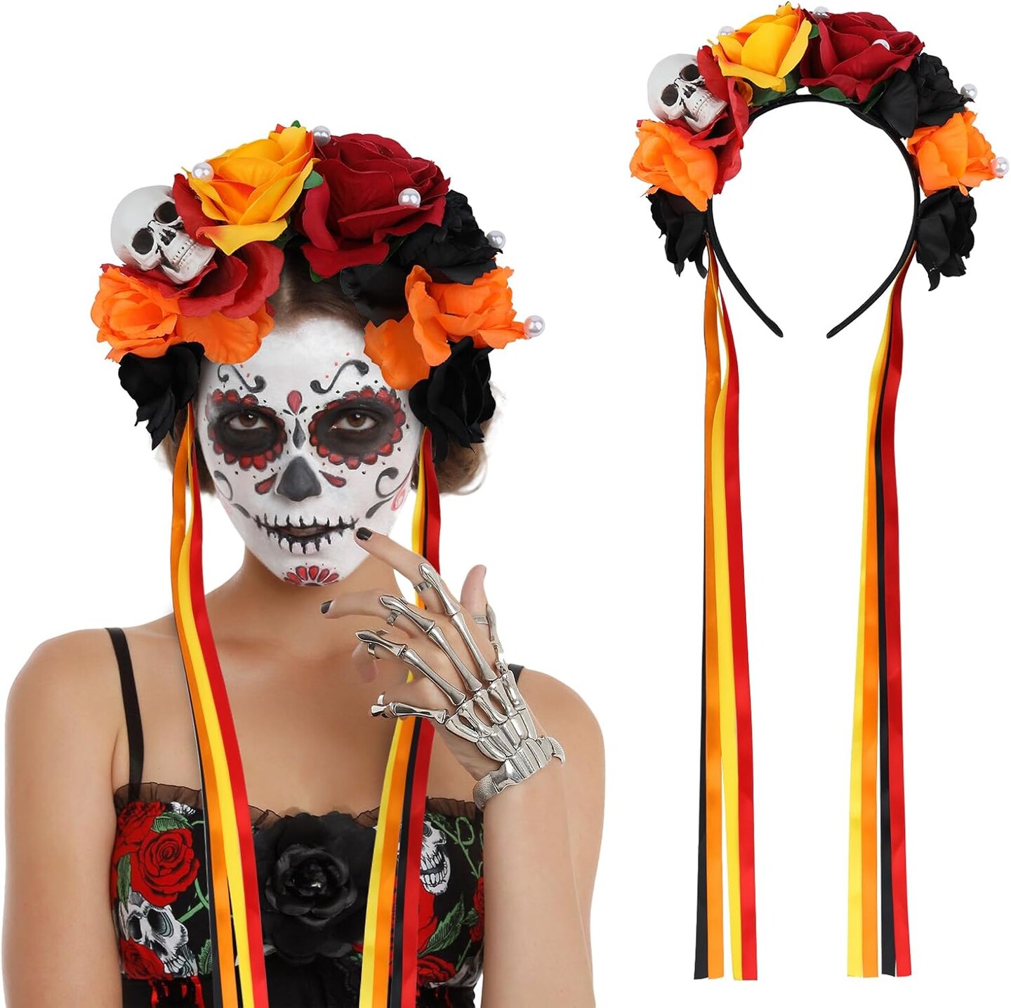 Floral Day of the Dead Headband