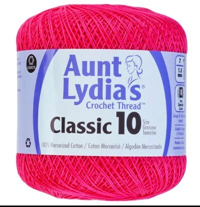 Coats &#x26; Clark Aunt Lydia&#x27;s Crochet Thread Cotton Classic 10-6 Skein Assortment (Brights)