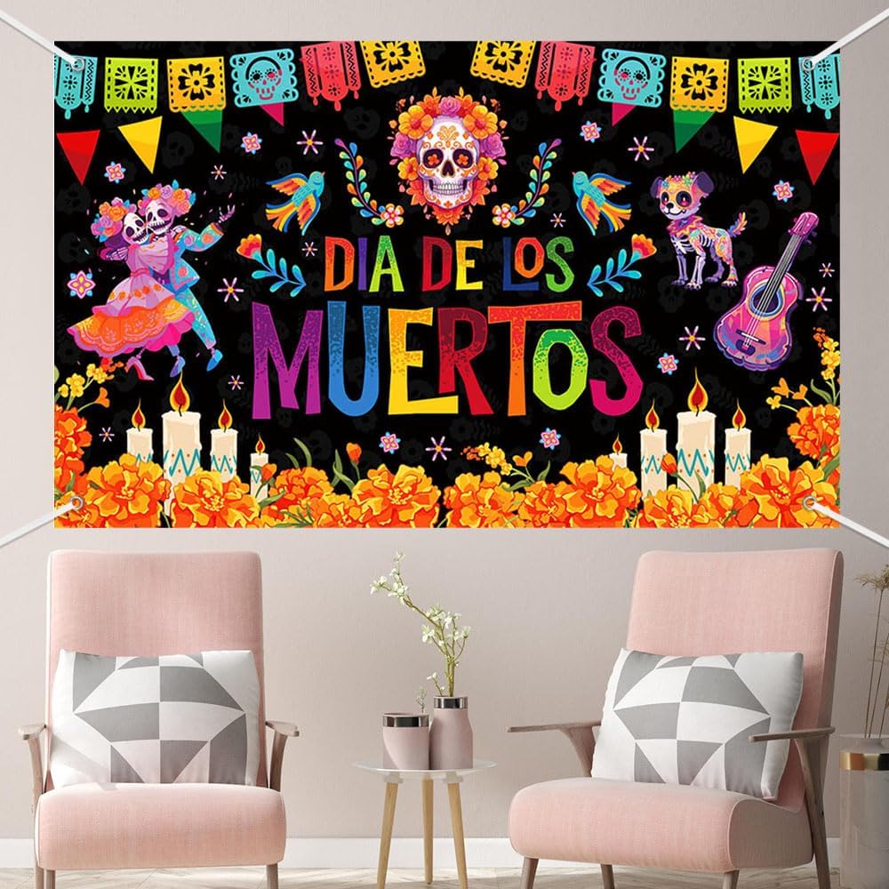 Mexican Day of The Dead Backdrop for Mexican