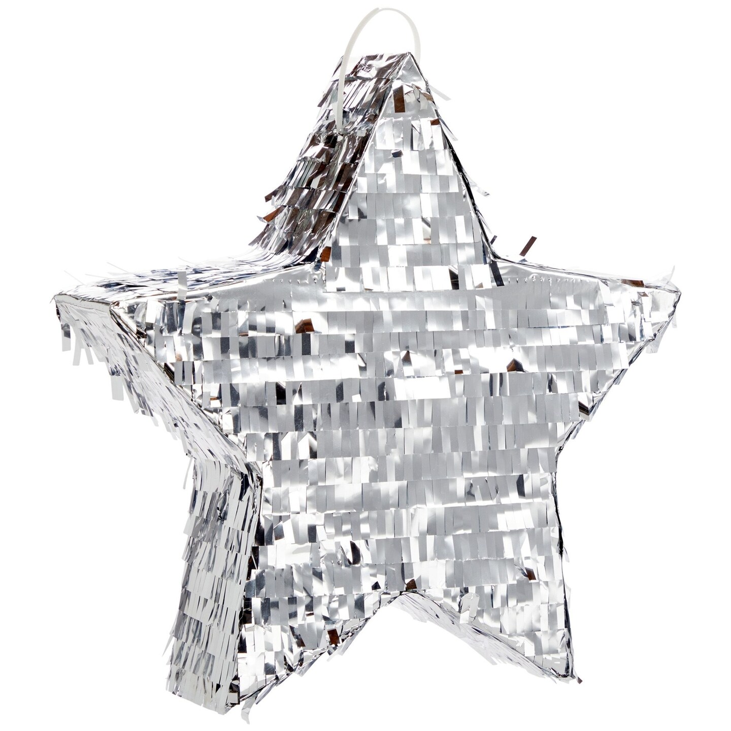 Silver Foil Star Pinata for Kids Birthday, Twinkle Twinkle Little Star Gender Reveal Party Decorations (Small, 13 x 13 x 3 In)