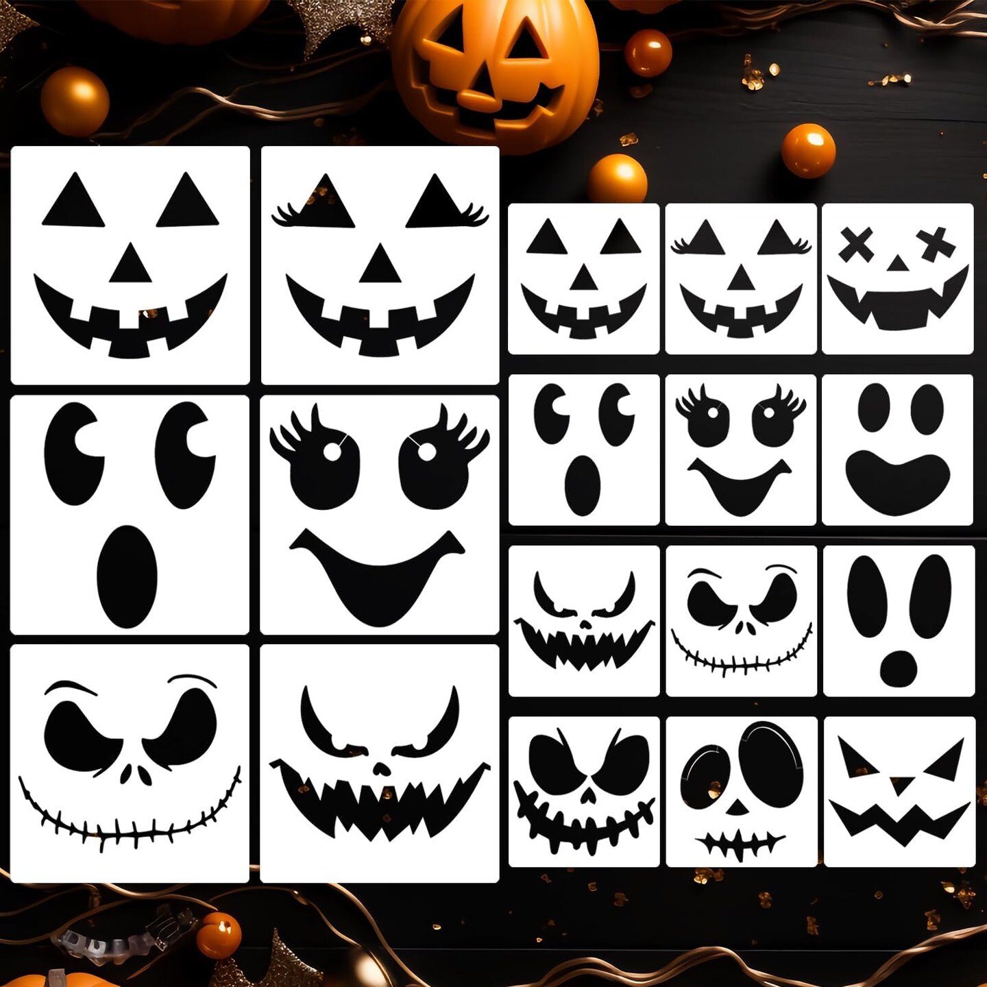 Halloween Stencils Pumpkin Face Stencils(Pumpkin Face)