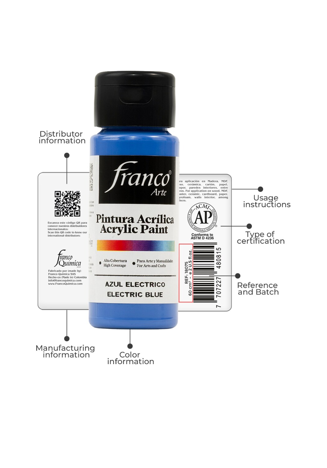 18016 Acrylic Paint 2 U.S fl oz / Electric Blue