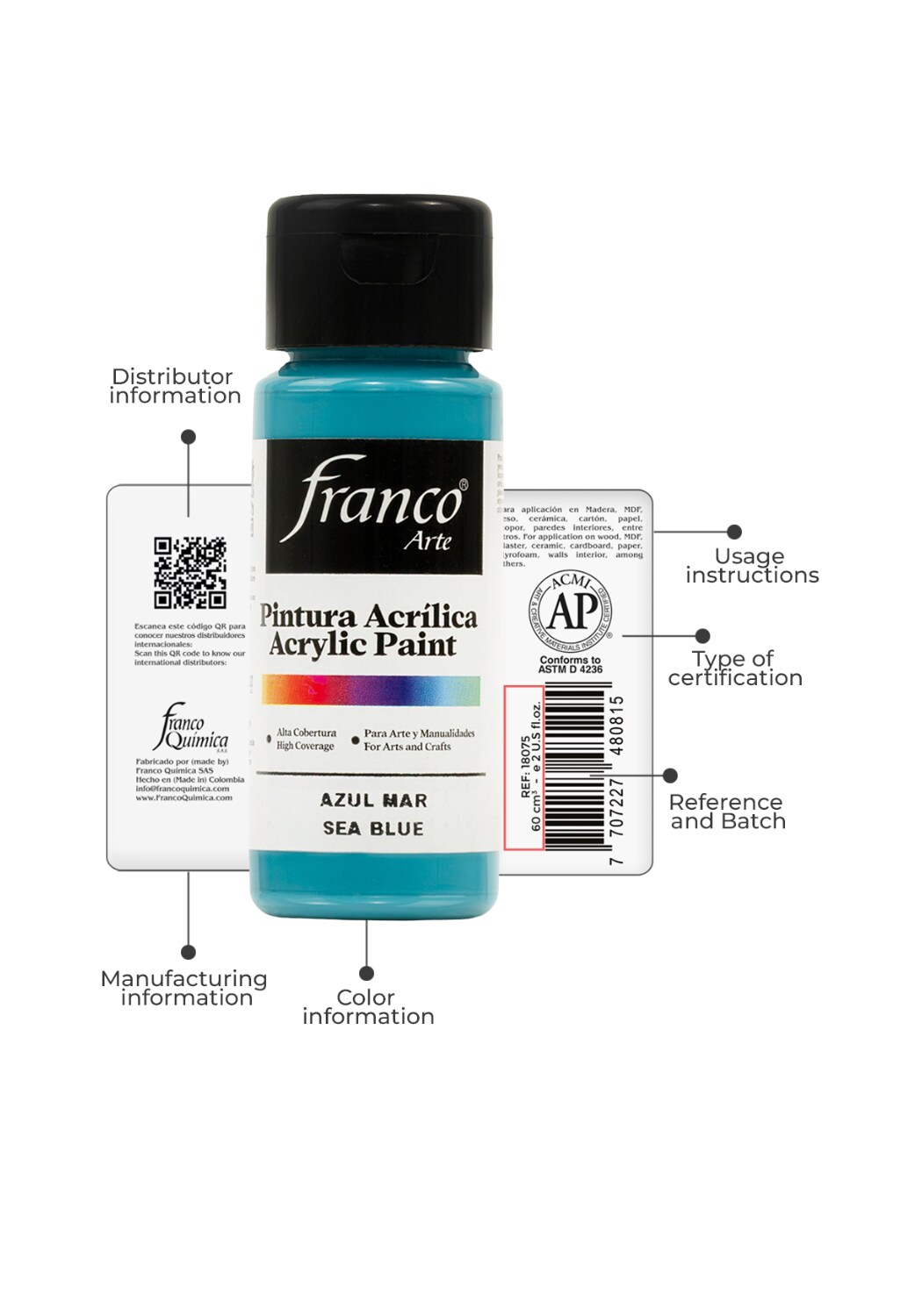 18019 Acrylic Paint 2 U.S fl oz / Sea Blue