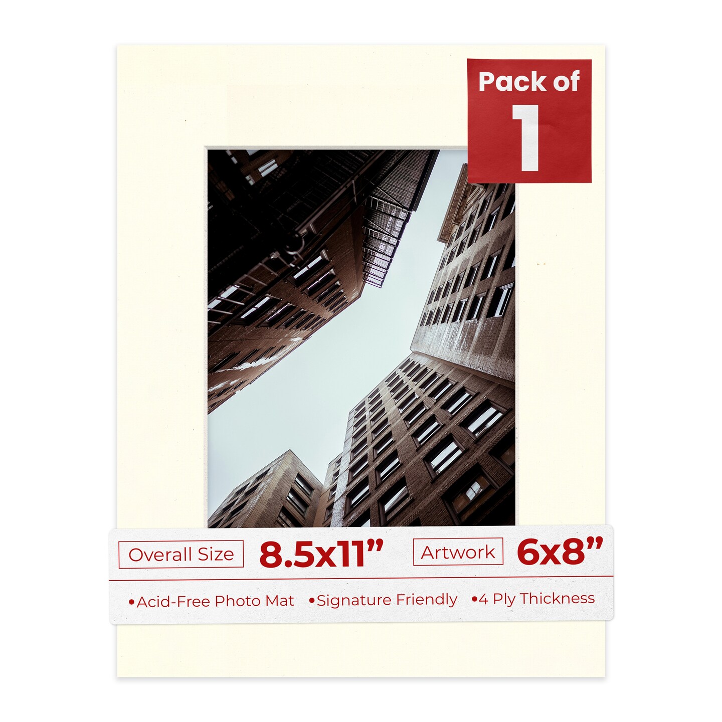 Mojave Sand Beige Mat Board for 8.5x11 Frames - Fits 6x8 Photos