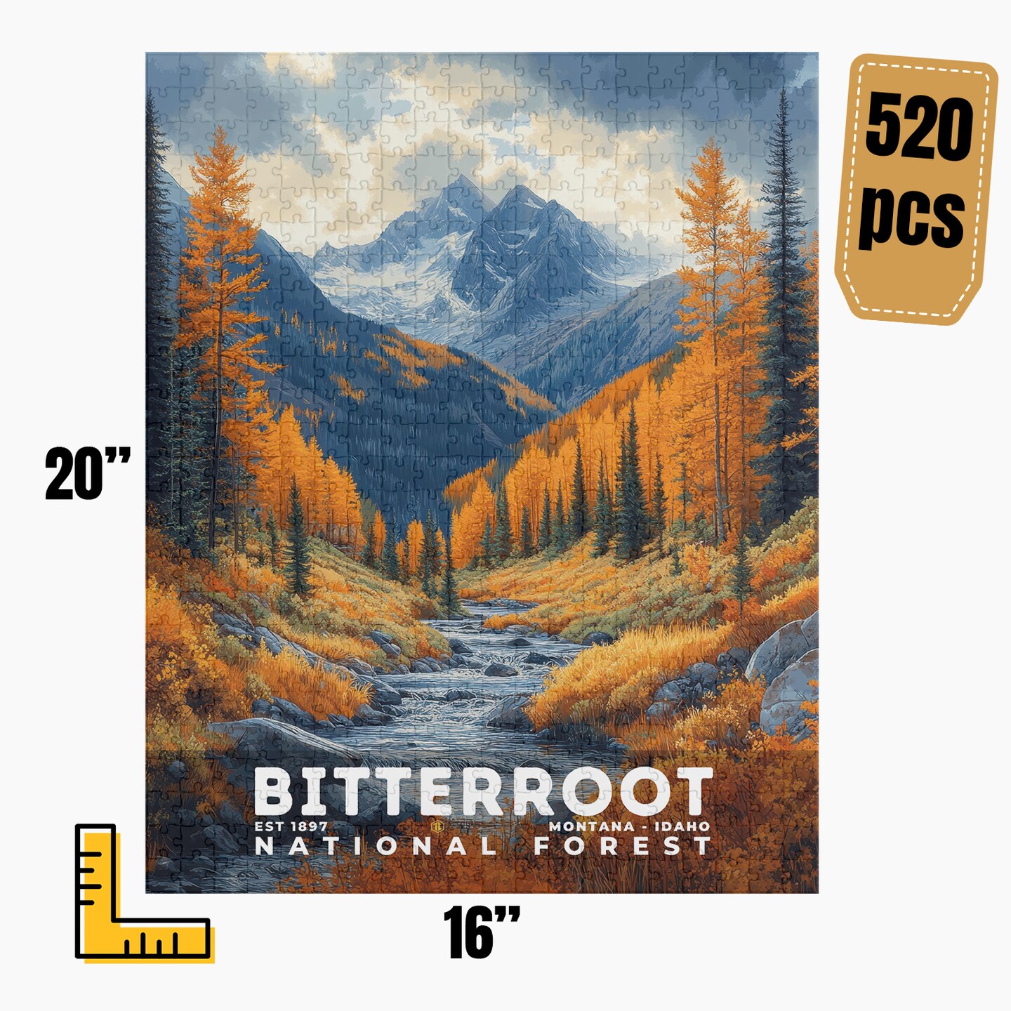 Bitterroot National Forest Jigsaw Puzzle, Family Game, Holiday