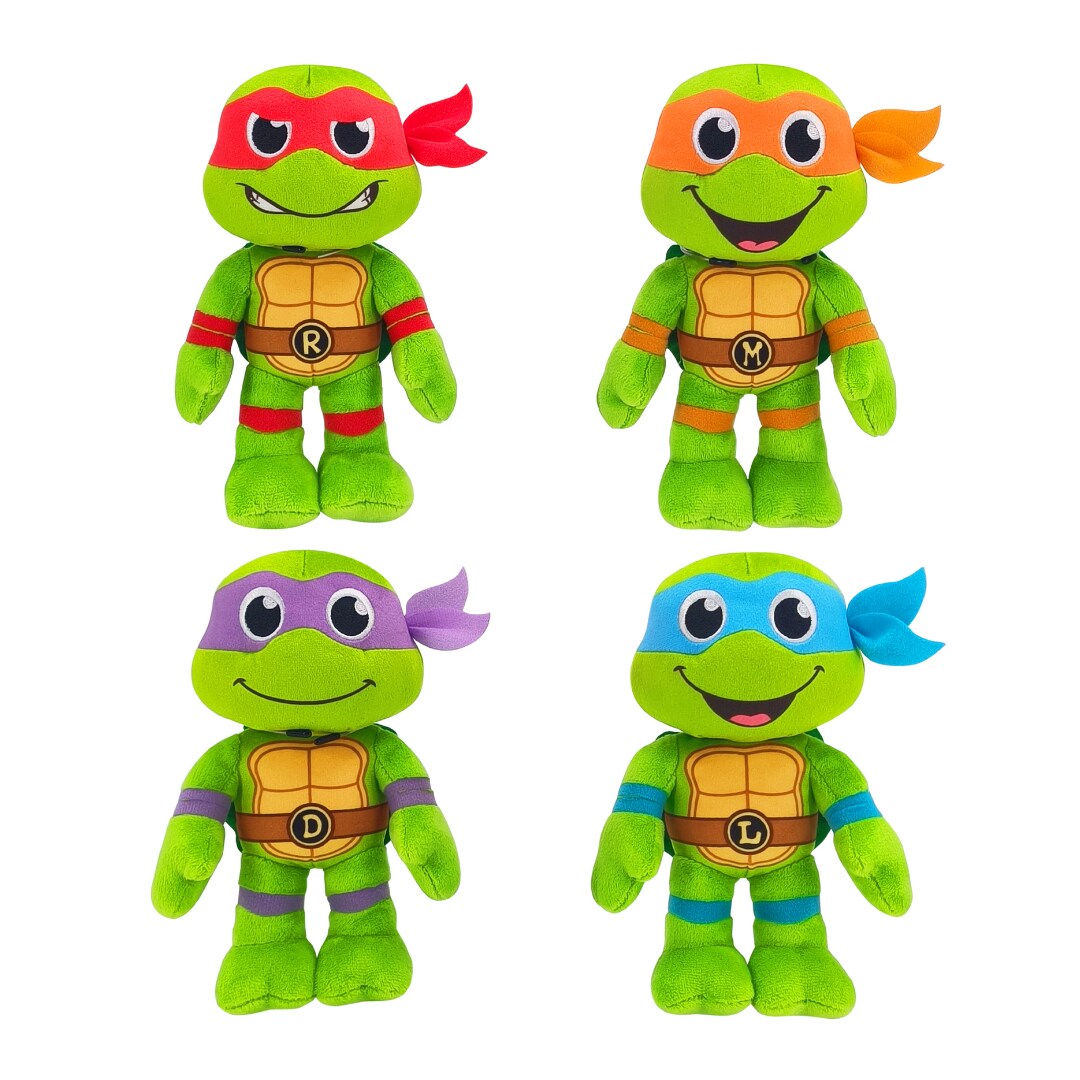 Legend Toys TMNT 8&#x201D; Basic Plush Starter 4-Pack, Leonardo, Donatello, Raphael and Michelangelo - Officially Licensed