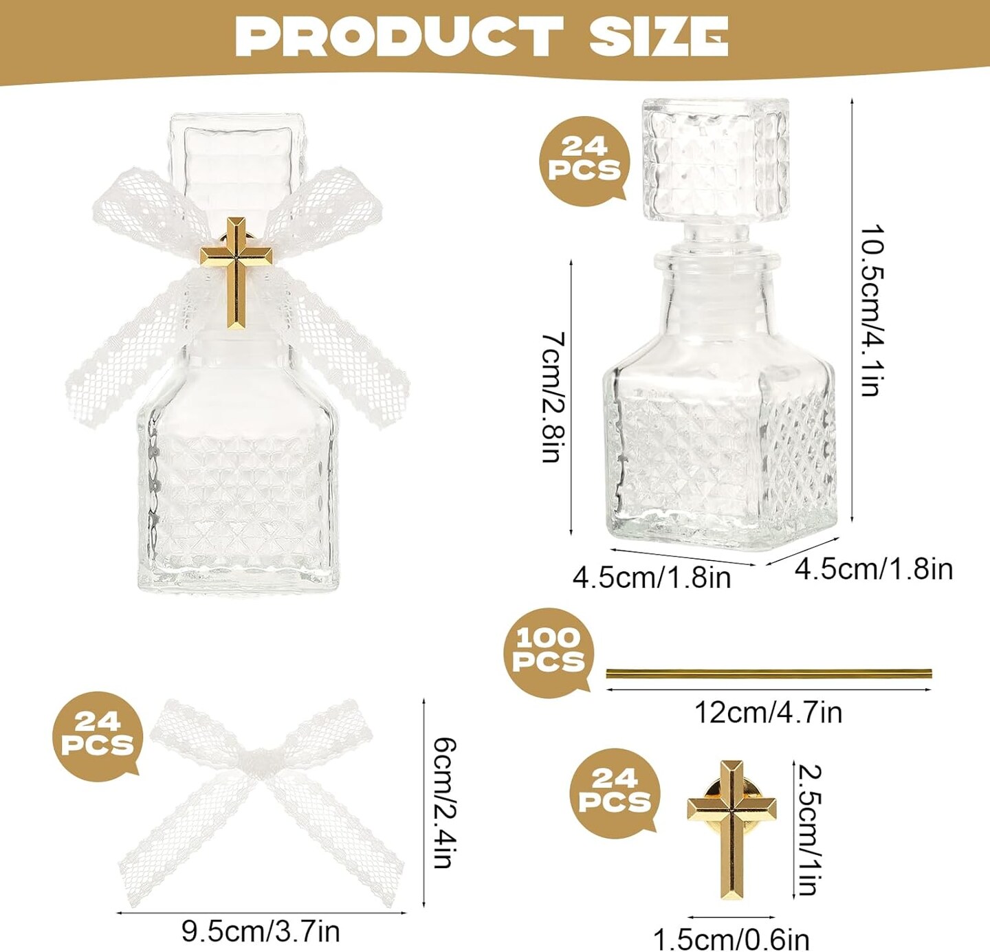 24 Set Holy Water Bottles - 50ml