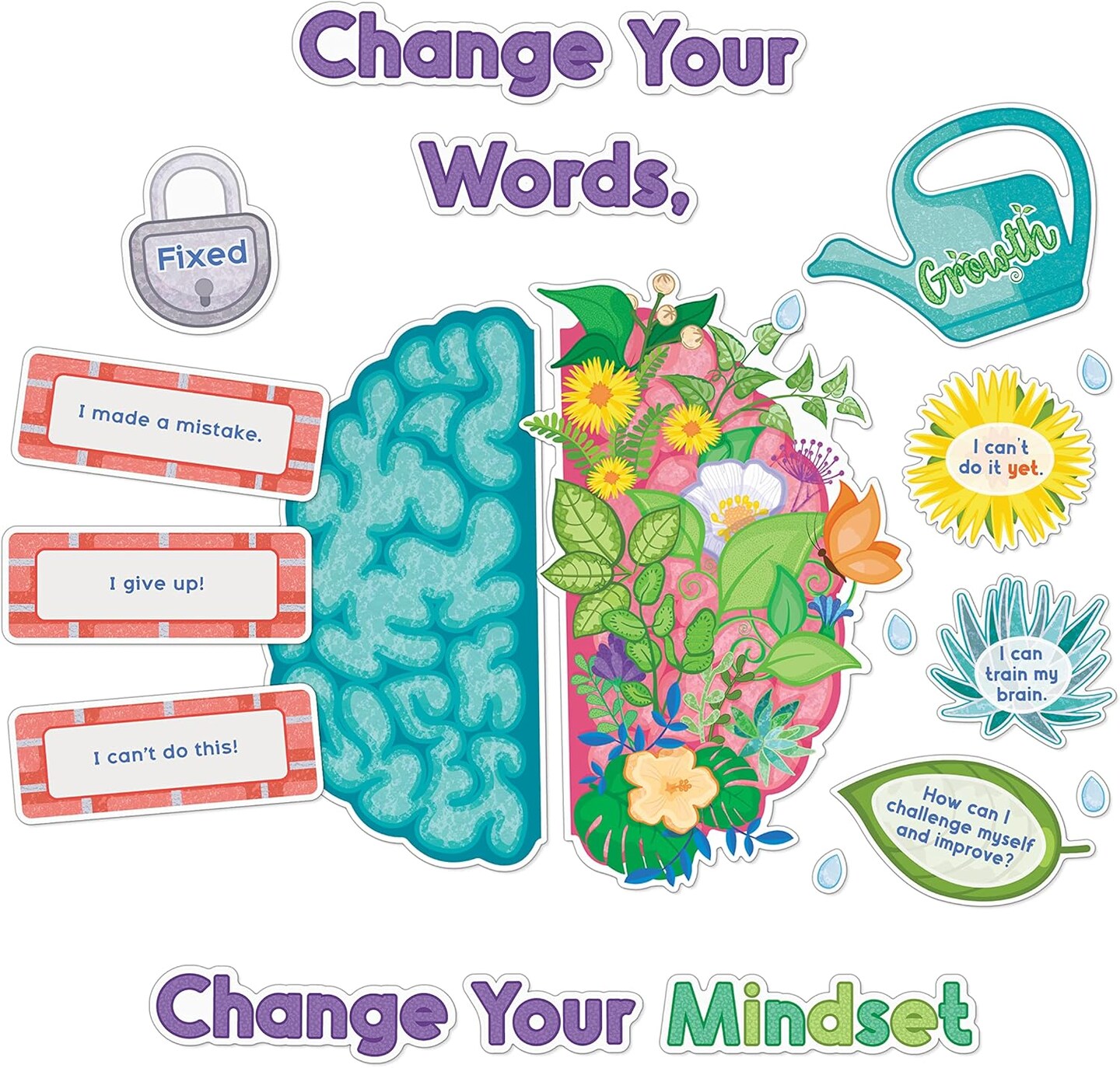 47 pc Bloom With a Growth Mindset Bulletin Board Set (Bloom With a Growth Mindset)