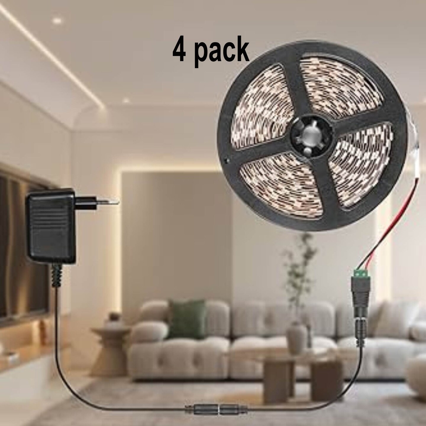 16ft Waterproof LED Strip Light — 300 LEDs, Flexible & Safe to Touch