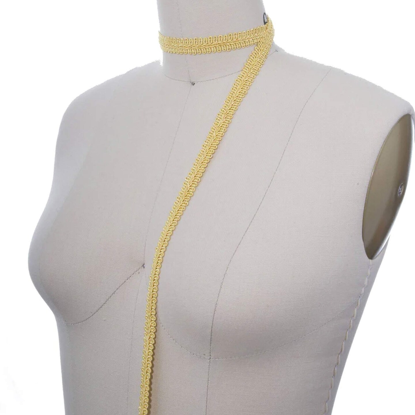 2 Yards Yellow Victorian Gimp Trim, 5/8&#x22; Width Upholstery &#x26; Craft Lace,