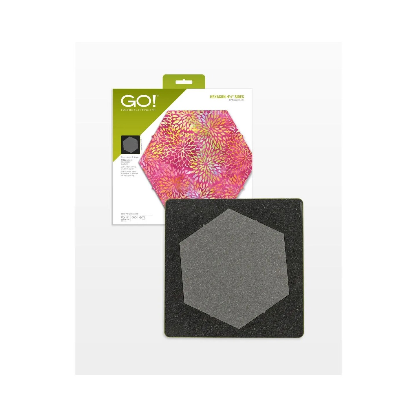 AccuQuilt GO! Hexagon Die – 4 1/2" Sides (4 1/4" Finished), Quilting Die for GO! Fabric Cutter