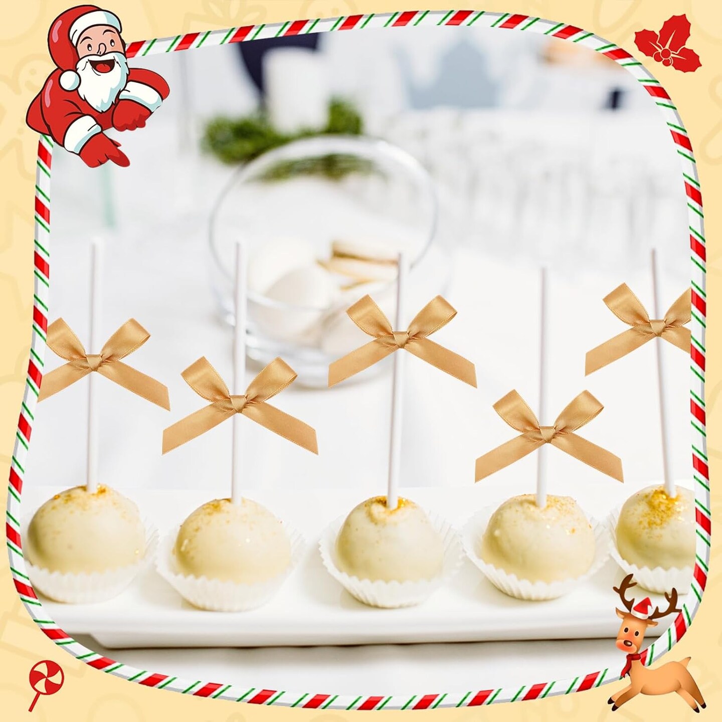 100 Pieces 2.6" Solid Gold Bows Mini Satin Ribbon (Solid Gold) 5"L x 0.63"W