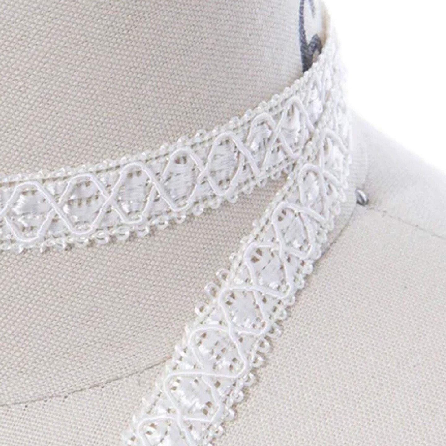 Ivory Rayon Gimp Trim, 1 Yard Luxe Ribbon-Effect Border for Furniture & Decor