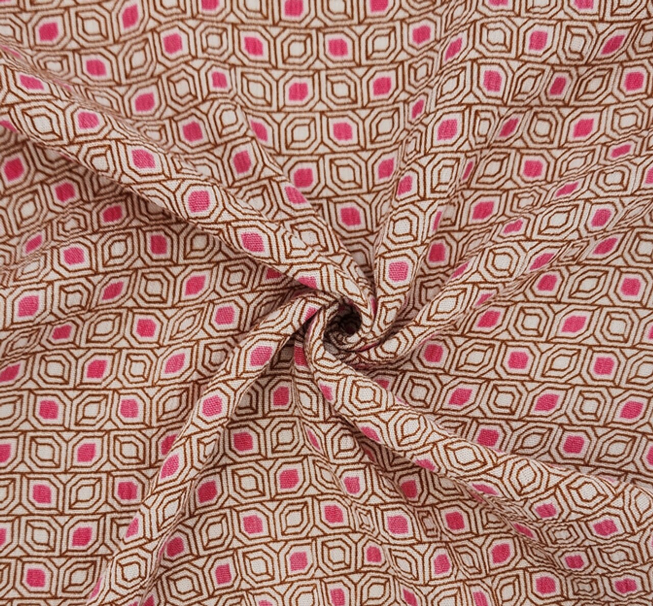 1 Yard Strawberry Colored Rayon Crinkle Breathable Lightweight Textured Fabric 50/52&#x22; Wide