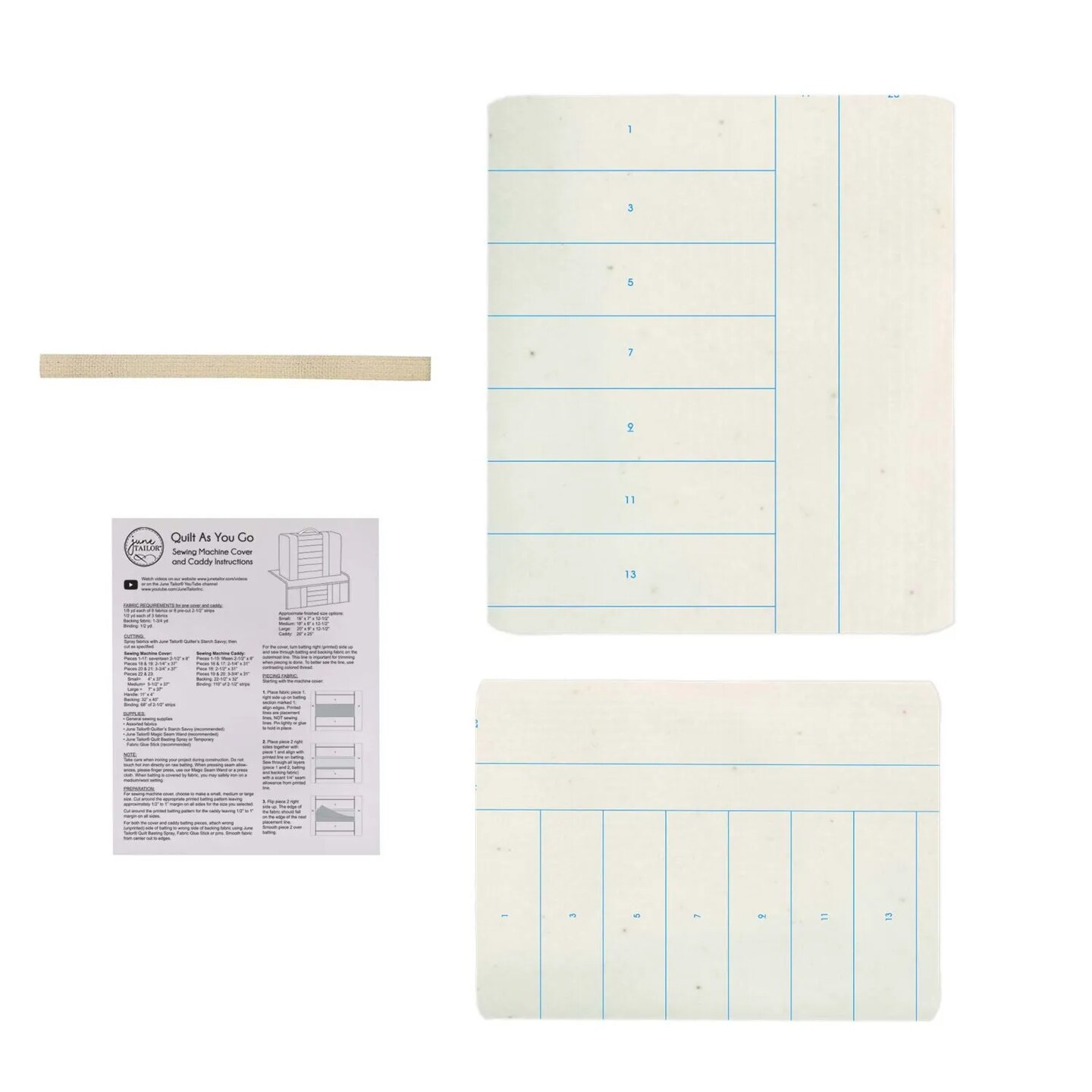 Sewing Machine Cover & Caddy Quilt-As-You-Go Kit – Quilted Sewing Machine Dust Cover with Storage Pockets, DIY Sewing Organizer Craft Kit