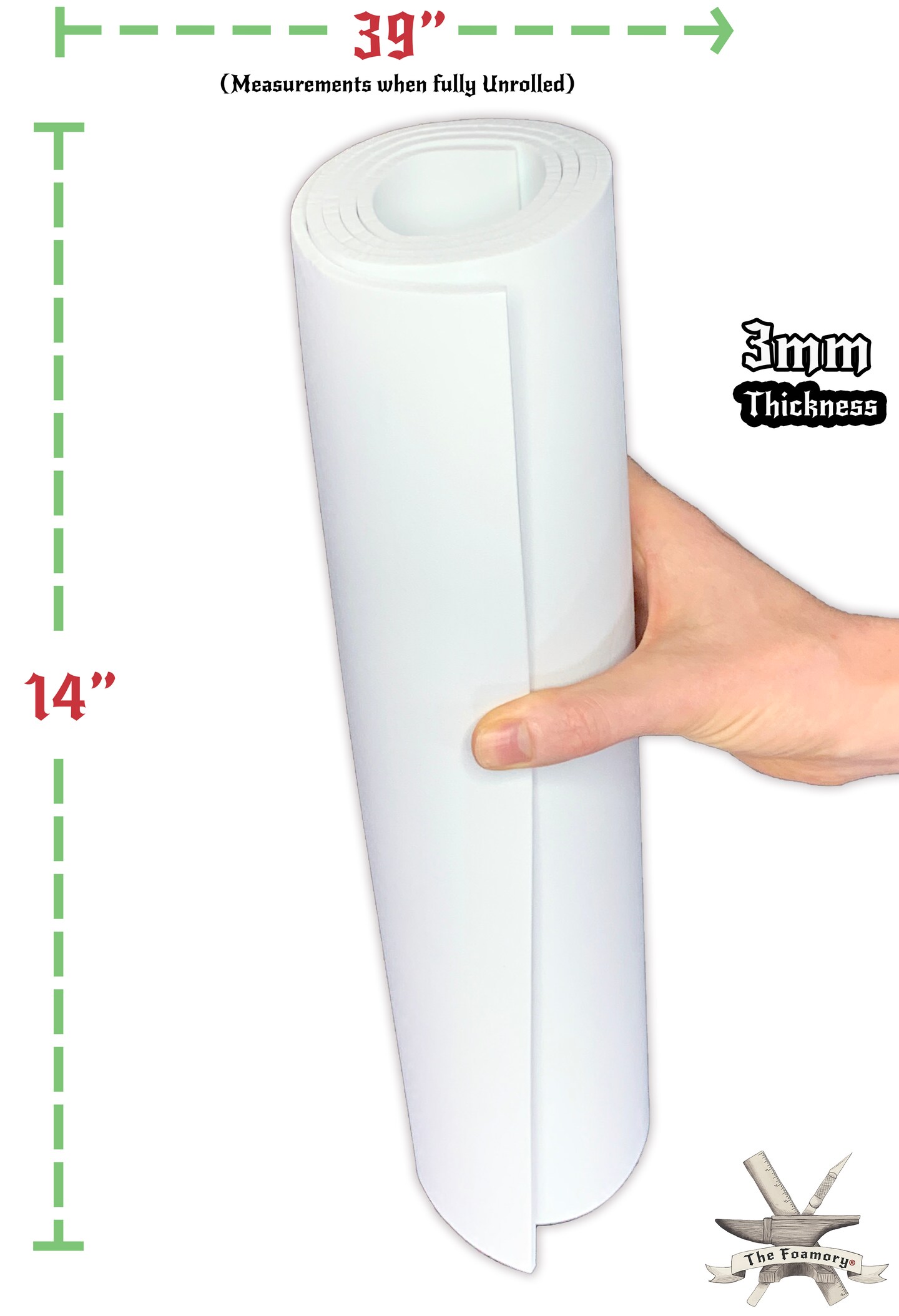 EVA Foam Cosplay | 14" x 39" Sheet | Ultra High Density 85kg/m3 | by The Foamory