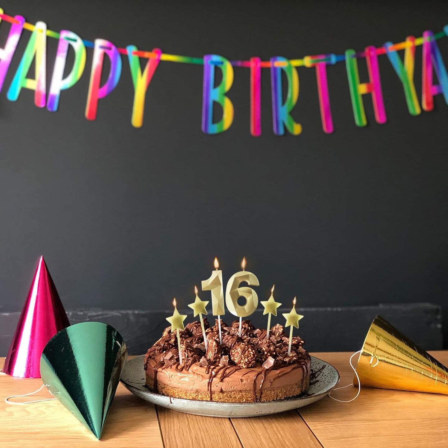 Golden Number 1 2.76 inch 3D Diamond Shaped Birthday Candles (Gold1) 1.96"W x 5.5"H