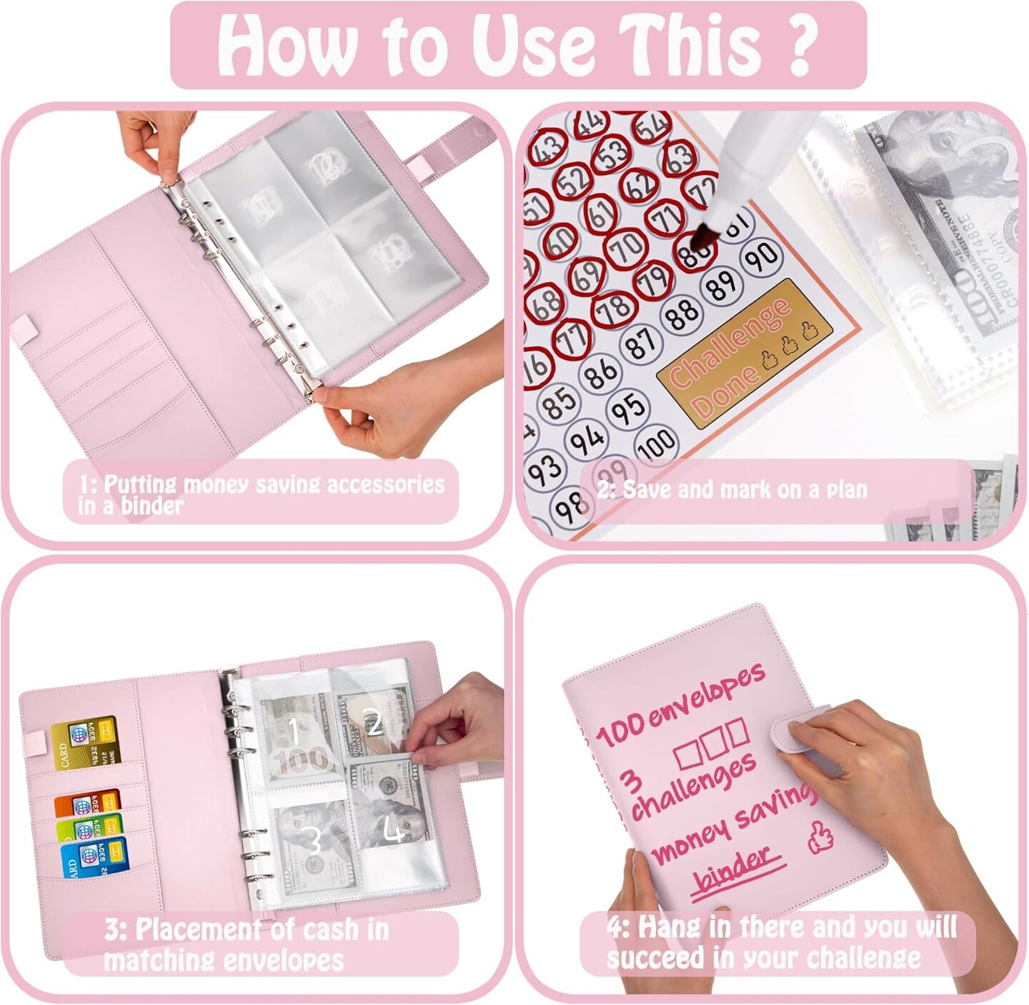 100 Envelopes Money Saving Challenge Binder