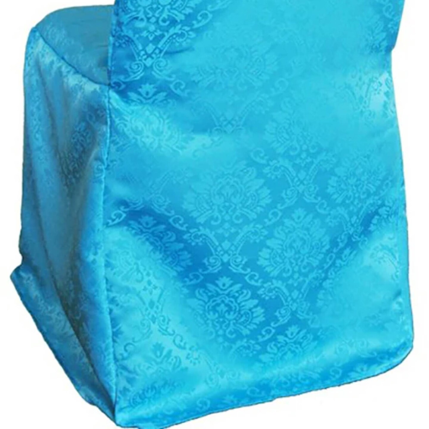 Ornate Damask Jacquard Polyester Banquet Chair Cover Turquoise