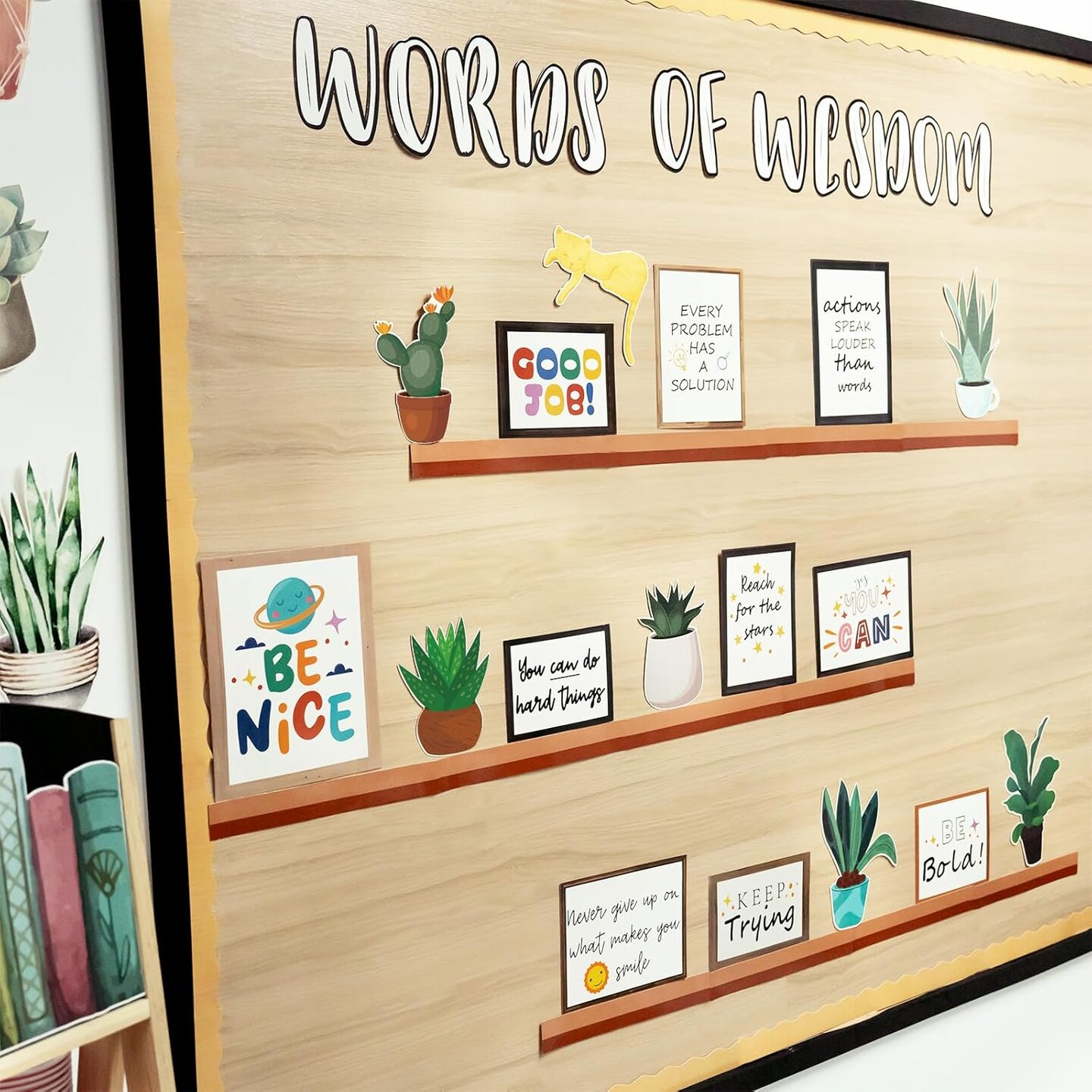 Bulletin Board Decorations for Classroom (White) 1 inch x 1 inch