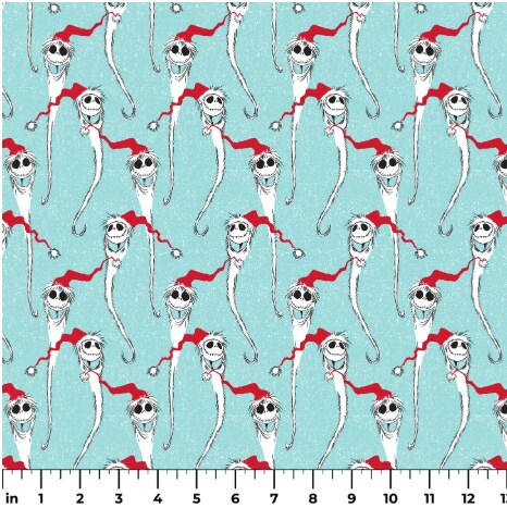Licensed Disney Print Nightmare Before Christmas Santa Jack Cotton Fabric by the Yard