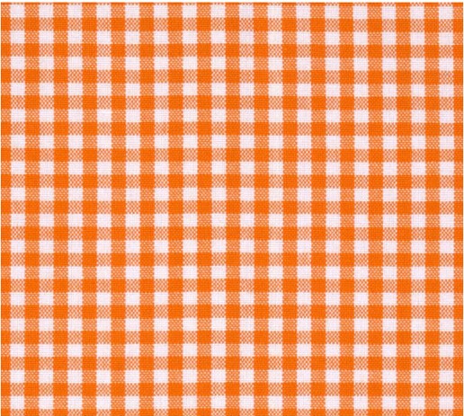 Easycare Gingham Large Orange Polyester Cotton Fabric by the Yard