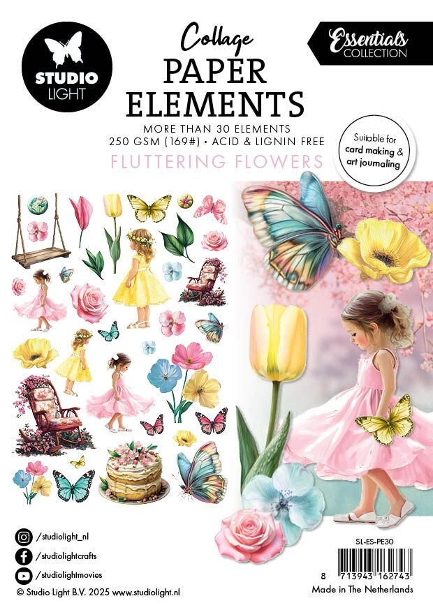 Studio Light Essentials Paper Elements 35/Pkg-Fluttering FLowers