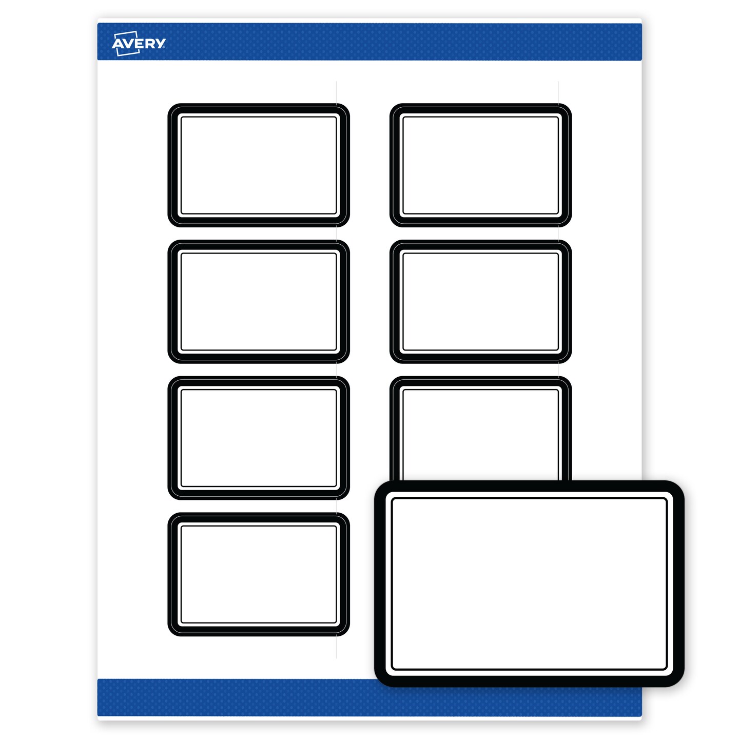 Avery Printable Rectangle Labels, Double Black Border, 2" x 3", Matte White Rectangle Labels, Permanent, Laser/Inkjet, 80ct, Great for Product Labels