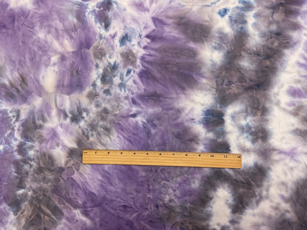 Purple-Multi Poly Stretch Spandex Tie Dye Double Brushed Jersey Knit Fabric By the Yard