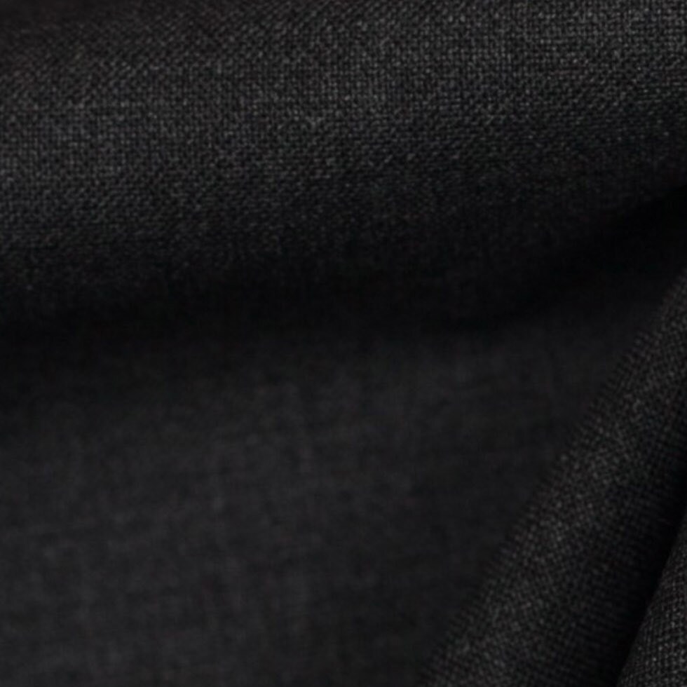 1 Yard Italian Dark Gray Wool-Spandex Suiting Fabric, Lightweight Worsted Wool Blend, 59 inch Width, Stretch Suiting Material
