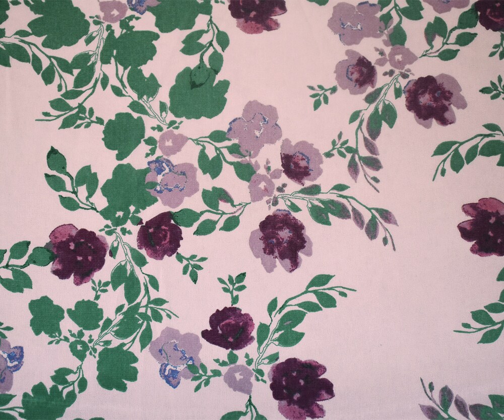 Pink-Green-Multi Floral Printed Poly Chiffon Woven Fabric By the Yard