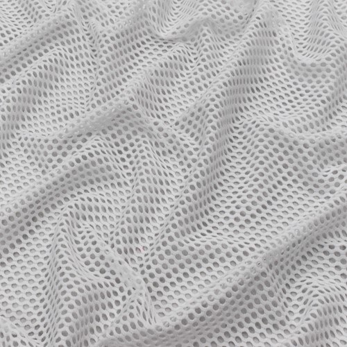 White Famous Make Mesh Stretch Activewear  Fabric By the Yard