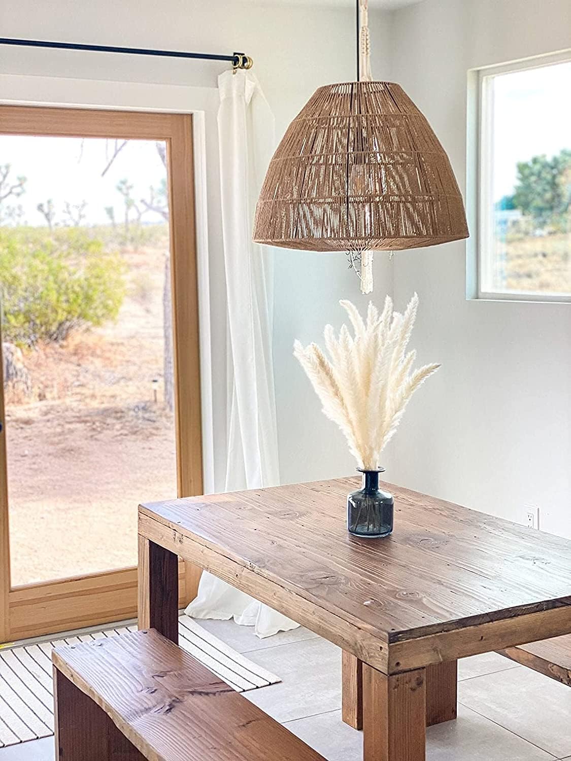 ,17 inch/45 cm Natural Dried Pampas Grass Branches Decor(White)