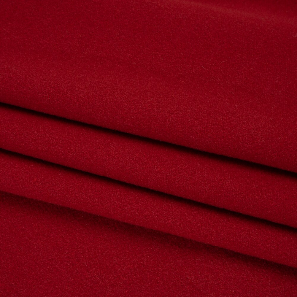 1 Yard Wool and Cashmere Coating Made in Italy, Red Alberini Collection 60&#x2019;&#x2019; Width