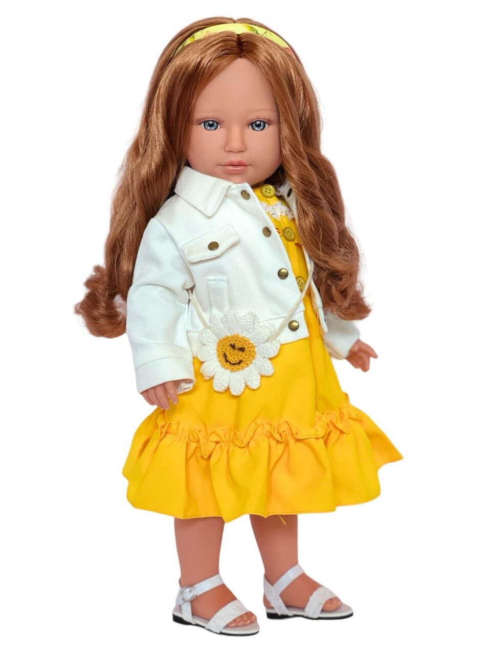 Freya: The Enchanting 18-Inch Doll with Fiery Red Hair and Mesmerizing Blue Eyes