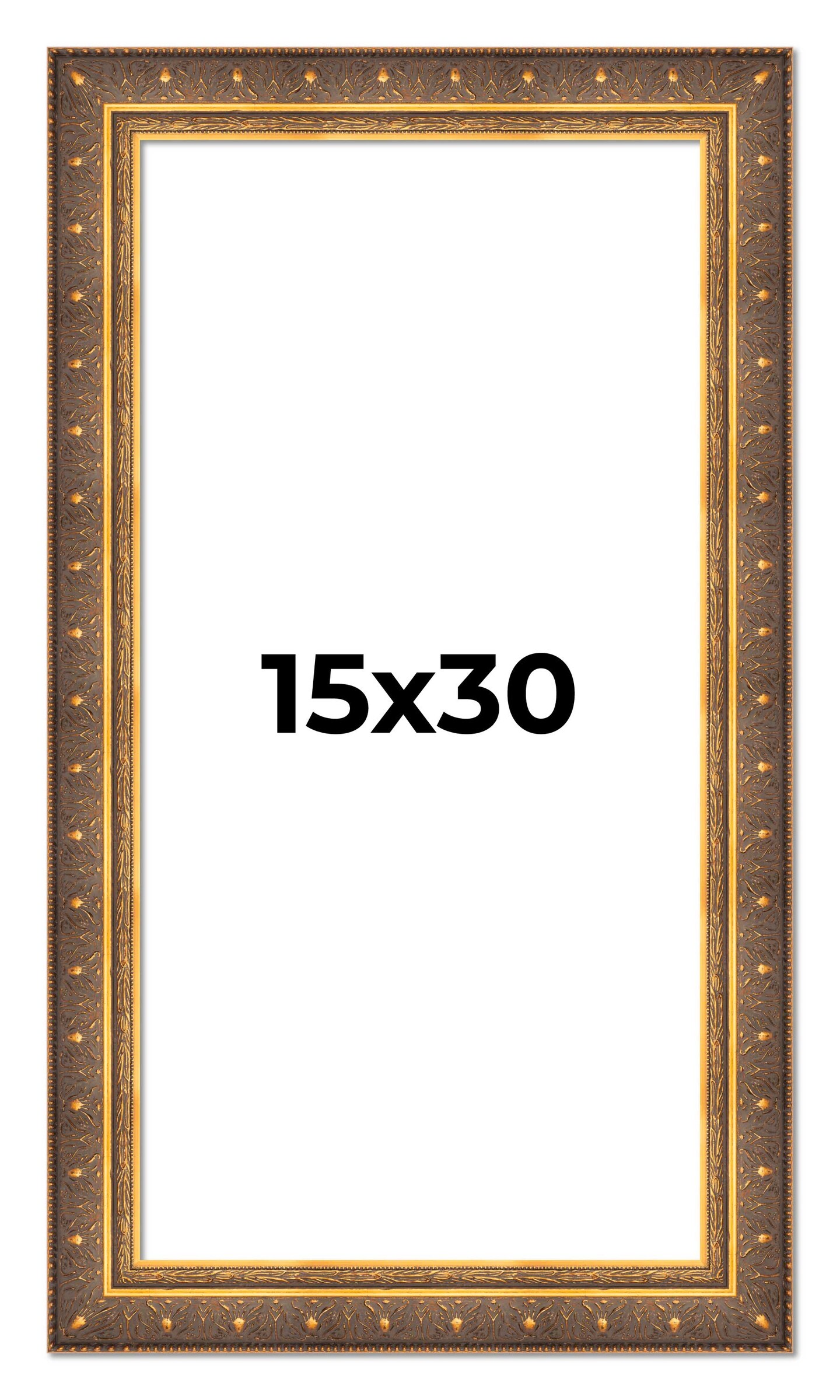Panoramic Museum Gold Picture Frame - UV Acrylic, Foam Board Backing, Hanging Hardware