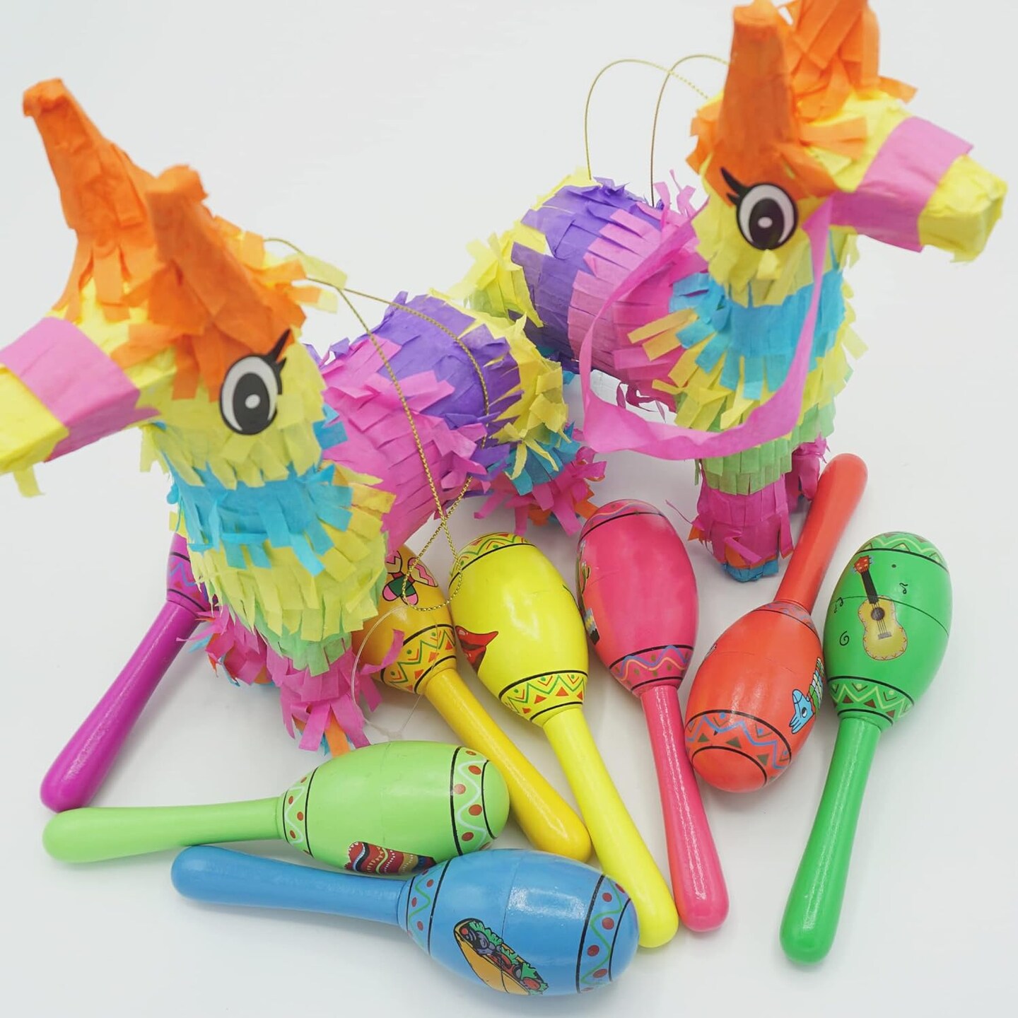 16 PCS Fiesta Maracas Party Favors for Kids &#x26; Adults Wooden - Cinco de Mayo Mexican Party Supplies, Fiesta Decoration, De Los Muertos Day of Dead