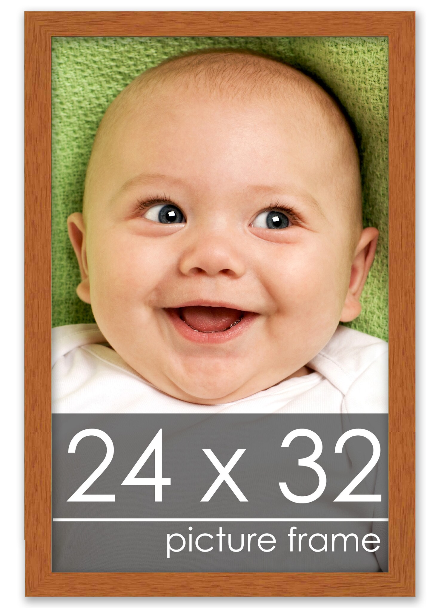 Modernist Brown Picture Frame - UV Acrylic, Foam Board Backing, Hanging Hardware