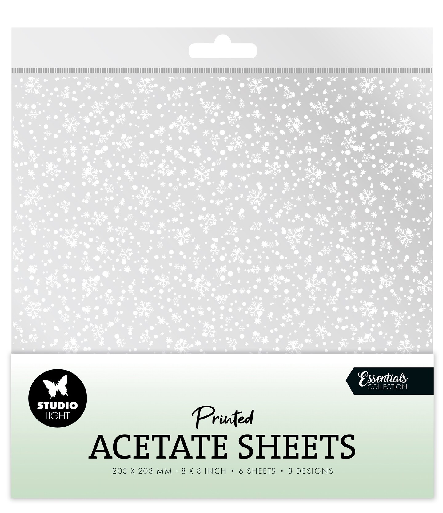 Studio Light Essentials Acetate Sheet 6/Pkg-Nr. 08, Snowflakes