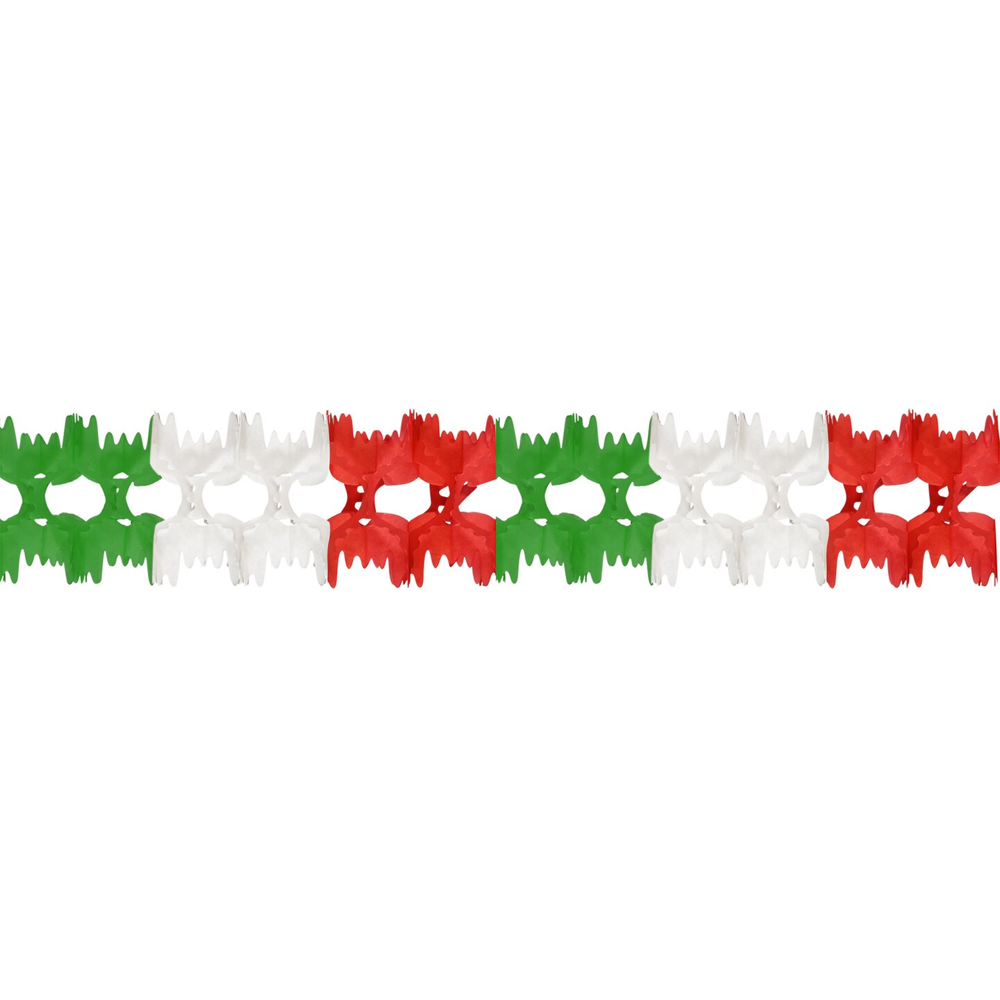 Beistle 7in. x 14Feet 6in. Standard Pkgd Pageant Garland - Red, White and Green - 12 Pack