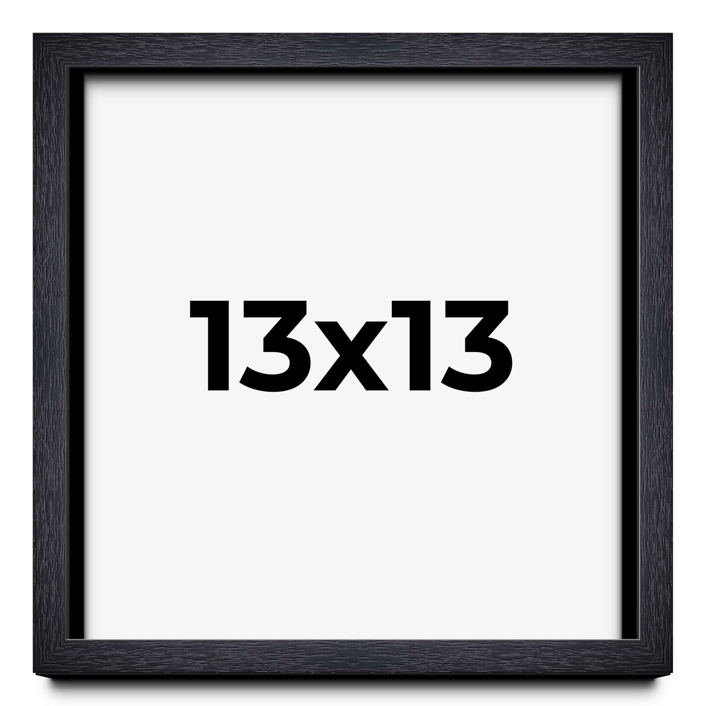 Square Shadow Box 1&#x22; Depth Black Picture Frame - UV Acrylic, Backing, Hanging Hardware