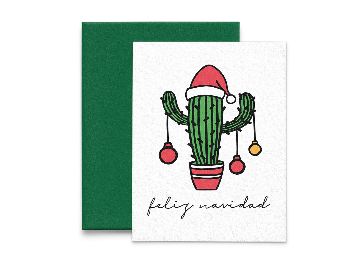 Feliz Navidad Cactus Tree Christmas Card with Envelope (Christmas Card,  Holiday Card, Christmas Cactus, Christmas Gifts, Christmas Art) |  MakerPlace ...