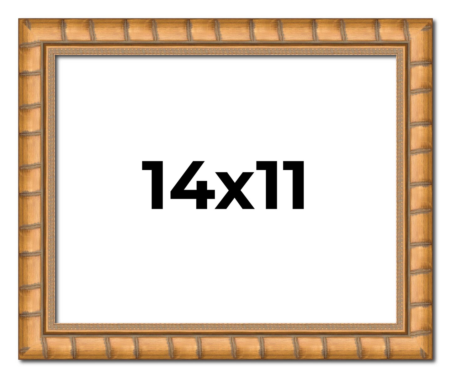 14x11 Modern Bamboo Picture Frame with UV-Resistant Acrylic &#x26; Acid Free Backing, Available in  5 Finishes - Gold, Silver, Brown, Black, and Natural