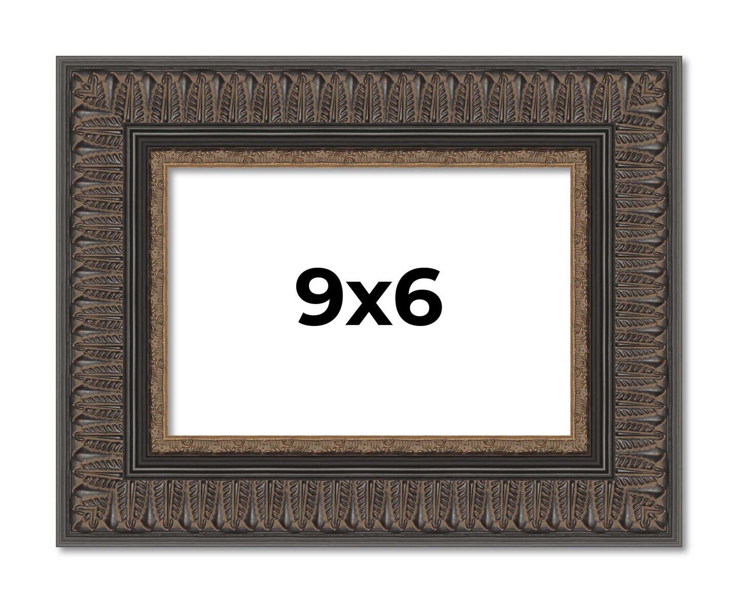 Photo Size Museum Brown Picture Frame - UV Acrylic, Foam Board Backing, Hanging Hardware